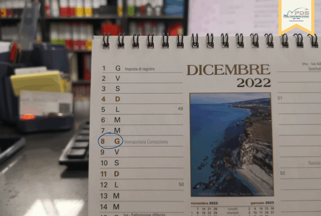 Festività 8 dicembre 2022 - Pomili Demolizioni Speciali Srl